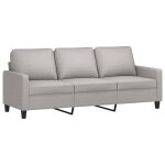 Vidaxl canap� � 3 places gris clair 180 cm tissu