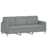 Vidaxl canap� � 3 places gris clair 180 cm tissu