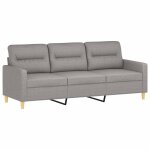 Vidaxl canap� � 3 places gris clair 180 cm tissu
