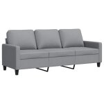 Vidaxl canap� � 3 places gris clair 180 cm tissu