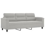 Vidaxl canapé à 3 places gris clair 180 cm tissu microfibre Vidaxl canapé à 3 places gris clair 180 cm tissu microfibre