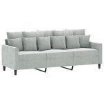Vidaxl canapé à 3 places gris clair 180 cm velours Vidaxl canapé à 3 places gris clair 180 cm velours