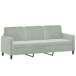 Vidaxl canapé à 3 places gris clair 180 cm velours Vidaxl canapé à 3 places gris clair 180 cm velours