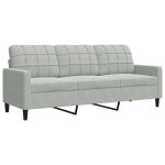 Vidaxl canap� � 3 places gris clair 180 cm velours