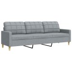 Vidaxl canap� � 3 places gris clair 210 cm tissu