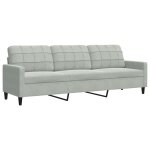 Vidaxl canap  3 places gris clair 210 cm velours