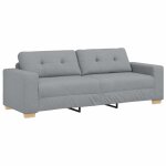 Vidaxl canap� 3 places gris clair 220 x 78 x 80 cm tissu
