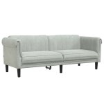 Vidaxl canapé à 3 places gris clair velours Vidaxl canapé à 3 places gris clair velours
