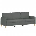 Vidaxl canapé à 3 places gris foncé 180 cm tissu Vidaxl canapé à 3 places gris foncé 180 cm tissu