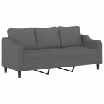 Vidaxl canap� � 3 places gris fonc� 180 cm tissu