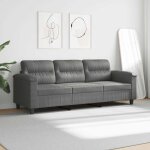 Vidaxl canap� � 3 places gris fonc� 180 cm tissu microfibre