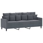 Vidaxl canap� � 3 places gris fonc� 180 cm velours