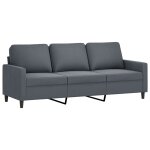 Vidaxl canap� � 3 places gris fonc� 180 cm velours
