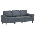 Vidaxl canapé à 3 places gris foncé 180 cm velours Vidaxl canapé à 3 places gris foncé 180 cm velours
