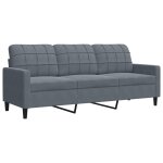 Vidaxl canapé à 3 places gris foncé 180 cm velours Vidaxl canapé à 3 places gris foncé 180 cm velours