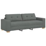 Vidaxl canap� 3 places gris fonc� 220 x 78 x 80 cm tissu