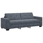 Vidaxl canap� 3 places gris fonc� 220 x 78 x 80 cm velours