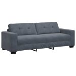 Vidaxl canap� 3 places gris fonc� 220 x 78 x 80 cm velours