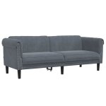 Vidaxl canapé à 3 places gris foncé velours Vidaxl canapé à 3 places gris foncé velours