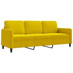 Vidaxl canapé à 3 places jaune 180 cm velours Vidaxl canapé à 3 places jaune 180 cm velours