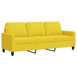 Vidaxl canap� � 3 places jaune clair 180 cm tissu