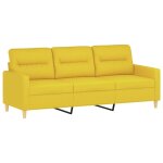 Vidaxl canap  3 places jaune clair 180 cm tissu