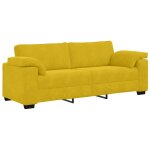 Vidaxl canap� 3 places jaune velours 220 x 77 x 82 cm