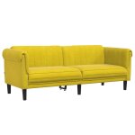 Vidaxl canap� � 3 places jaune velours