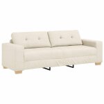 Vidaxl canap avec coussin avec oreiller beige 220 x 78 x 84 cm lin