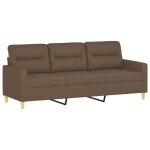 Vidaxl canapé à 3 places marron 180 cm tissu Vidaxl canapé à 3 places marron 180 cm tissu