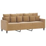 Vidaxl canapé à 3 places marron 180 cm velours Vidaxl canapé à 3 places marron 180 cm velours
