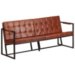 Vidaxl canap� � 3 places marron cuir de ch�vre v�ritable