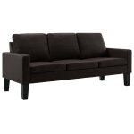 Vidaxl canap  3 places marron similicuir