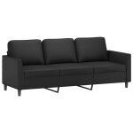 Vidaxl canap� � 3 places noir 180 cm similicuir