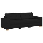 Vidaxl canap� 3 places noir en tissu 220x78x80 cm
