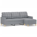 Vidaxl canapé à 3 places avec repose - pieds gris clair 180 cm tissu Vidaxl canapé à 3 places avec repose - pieds gris clair 180 cm tissu