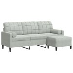 Vidaxl canapé à 3 places avec repose - pieds gris clair 180 cm velours Vidaxl canapé à 3 places avec repose - pieds gris clair 180 cm velours