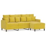 Vidaxl canap  3 places avec repose - pieds jaune 180 cm velours
