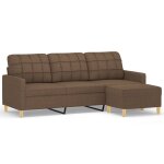 Vidaxl canapé à 3 places avec repose - pieds marron 180 cm tissu Vidaxl canapé à 3 places avec repose - pieds marron 180 cm tissu