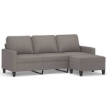 Vidaxl canap� � 3 places avec repose - pieds taupe 180 cm tissu