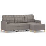 Vidaxl canapé à 3 places avec repose - pieds taupe 180 cm tissu Vidaxl canapé à 3 places avec repose - pieds taupe 180 cm tissu