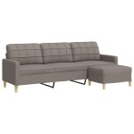 Vidaxl canapé à 3 places avec repose - pieds taupe 210 cm tissu Vidaxl canapé à 3 places avec repose - pieds taupe 210 cm tissu