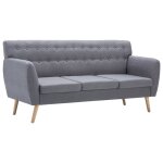 Vidaxl canap  3 places revtement en tissu 172x70x82 cm gris clair