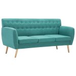 Vidaxl canap  3 places revtement en tissu 172x70x82 cm vert