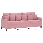 Vidaxl canapé à 3 places rose 180 cm velours Vidaxl canapé à 3 places rose 180 cm velours