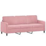 Vidaxl canap  3 places rose 180 cm velours