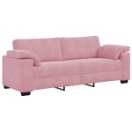 Vidaxl canap� 3 places rose 220x77x82 cm velours