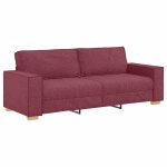 Vidaxl sofa 3 places bordeaux 220 x 78 x 84 cm tissu Vidaxl sofa 3 places bordeaux 220 x 78 x 84 cm tissu