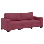 Vidaxl canap� 3 places rouge vin 220x77x82 cm en tissu