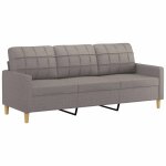 Vidaxl canapé à 3 places taupe 180 cm tissu Vidaxl canapé à 3 places taupe 180 cm tissu